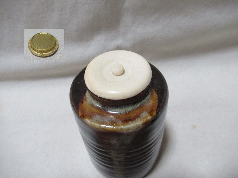 茶道具　膳所焼　出雲肩衝　茶入　共箱