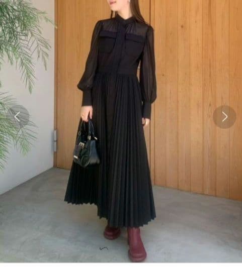 【新品未使用・タグ付】rienda シアー コンビ ポケット ワンピース