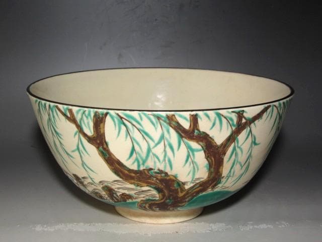 千家十職永楽善五郎 仁清写柳千鳥菓子鉢　裏千家淡々斎花押ｔ774