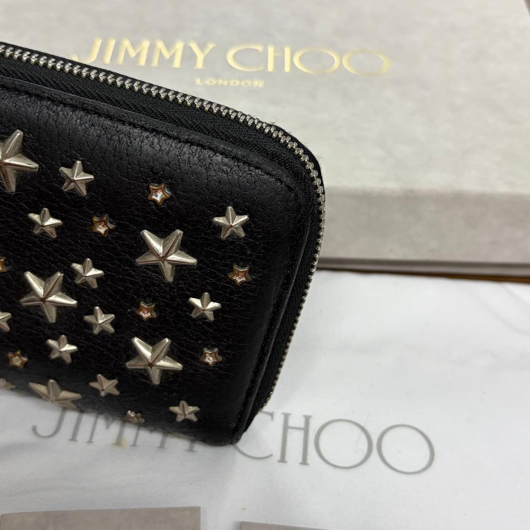 新品同様‼️ ジミーチュウ　財布　長財布　スター　スタッズ　ラウンドファスナー