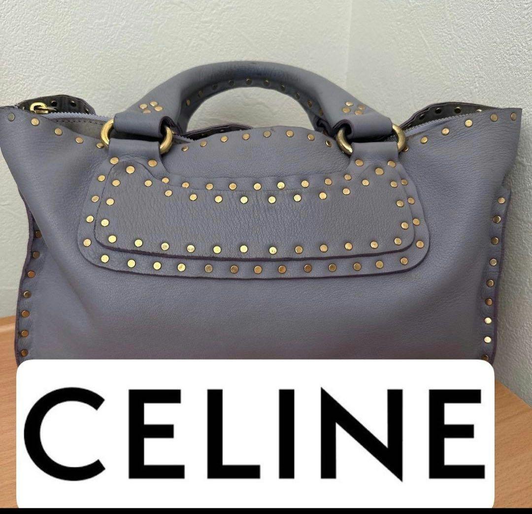 値下交渉可_CELINE セリーヌ ブギーバッグ スタッズ レザー ハンドバッグ