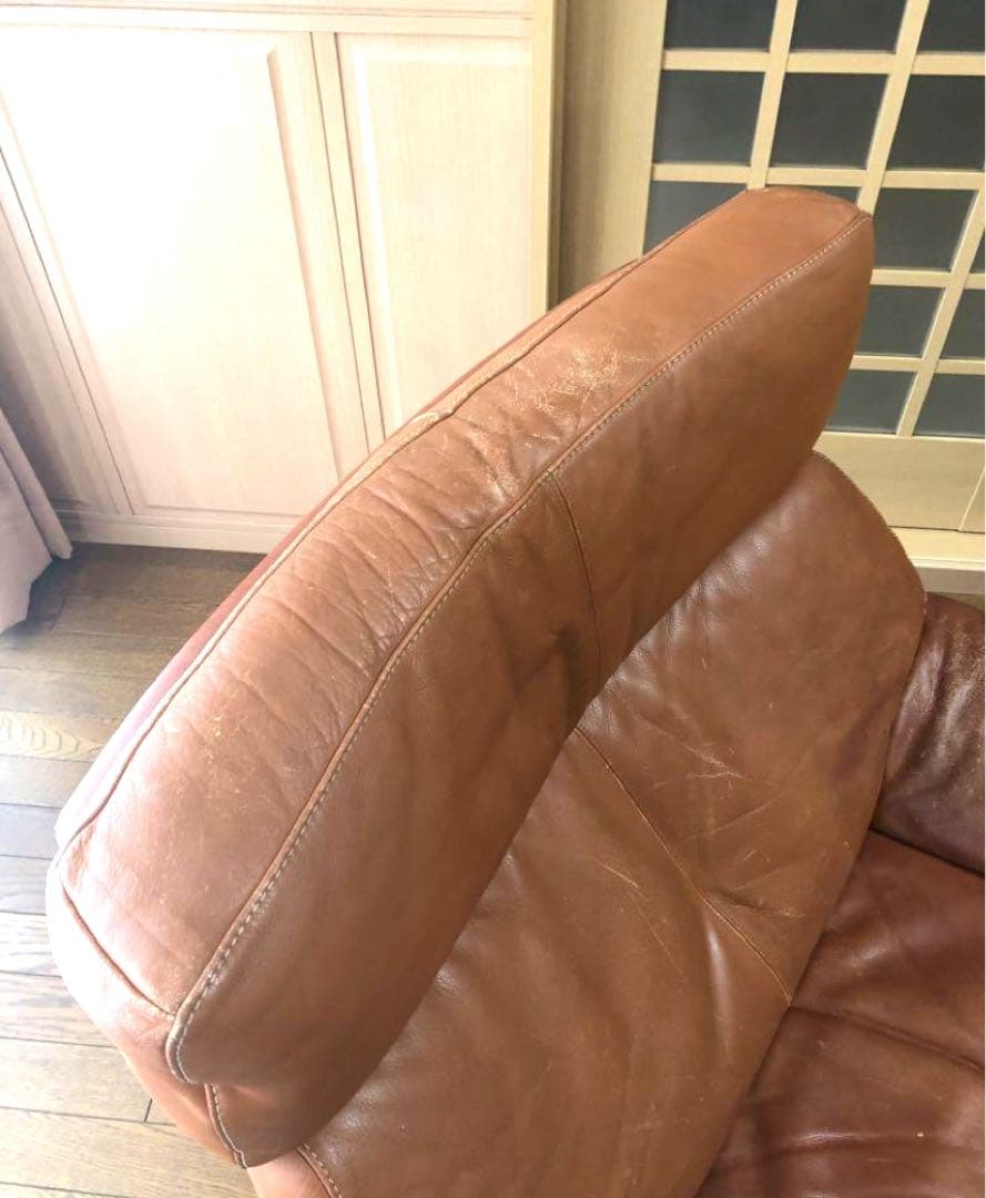 【M】ブラウンレザー リクライニングアームチェア