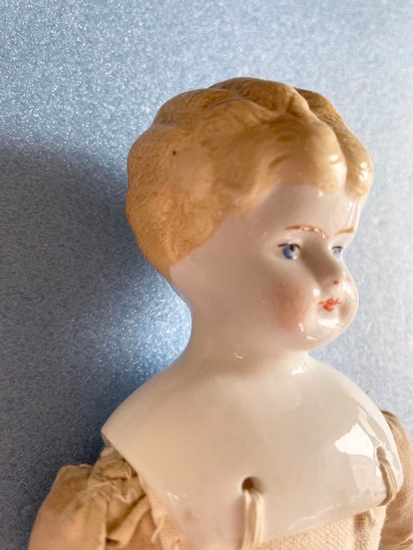 ドレス付き チャイナヘッドドール ブロンド 約30cm アンティークビスクドール