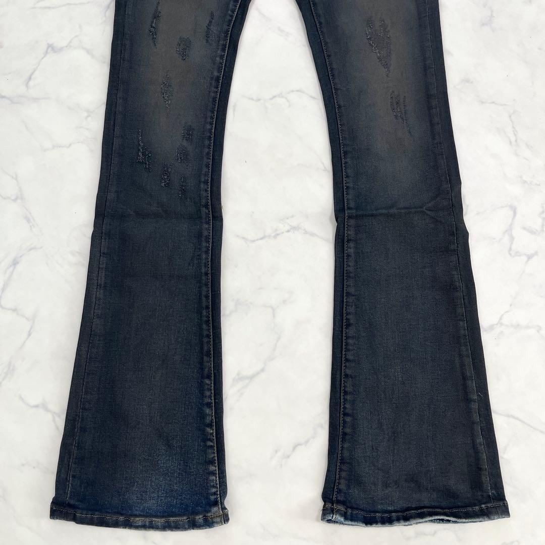 新品バラバサスVALABASAS ヴィンテージウォッシュスキニーフレアデニム S