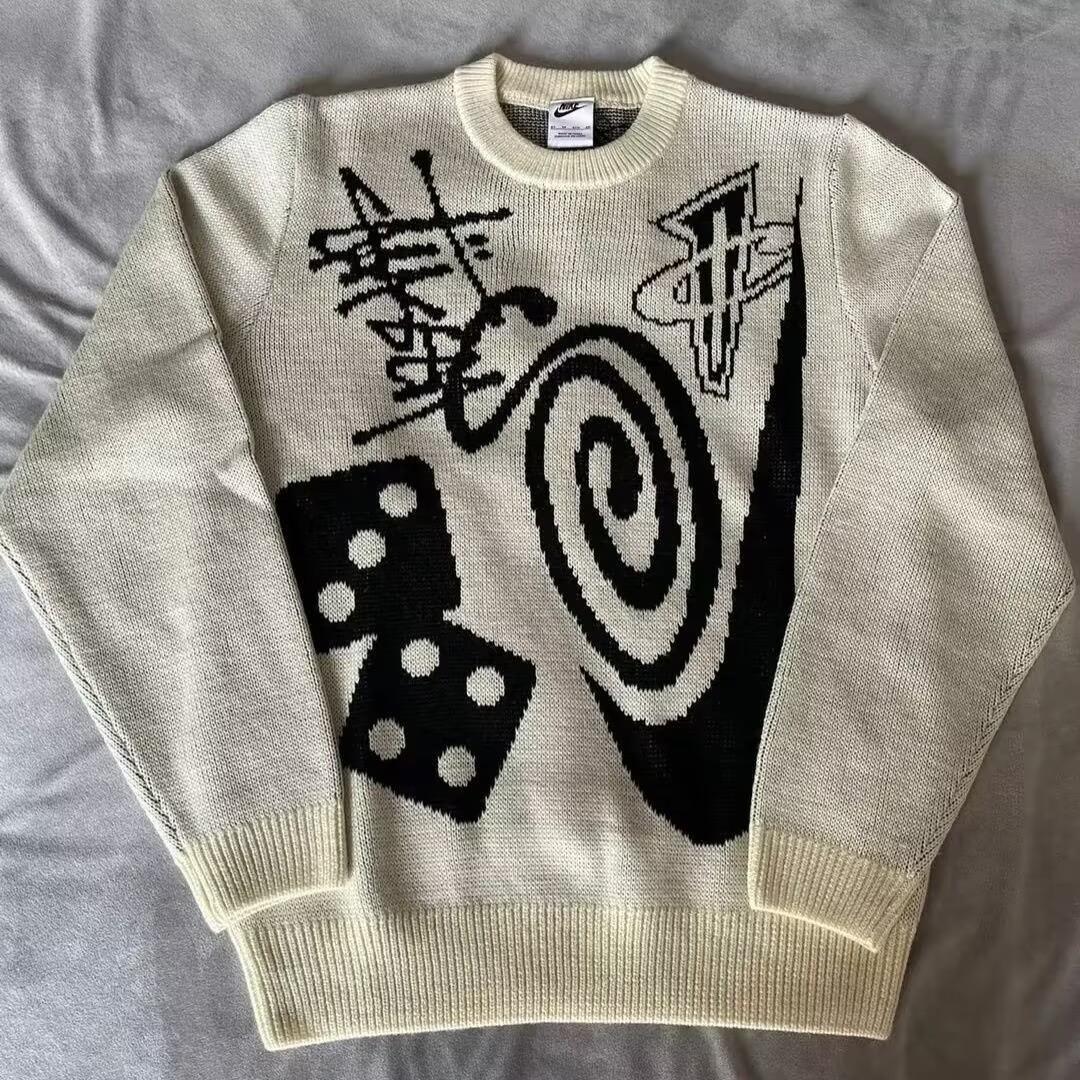Stussy グラフィックニット Mサイズ クリーム色