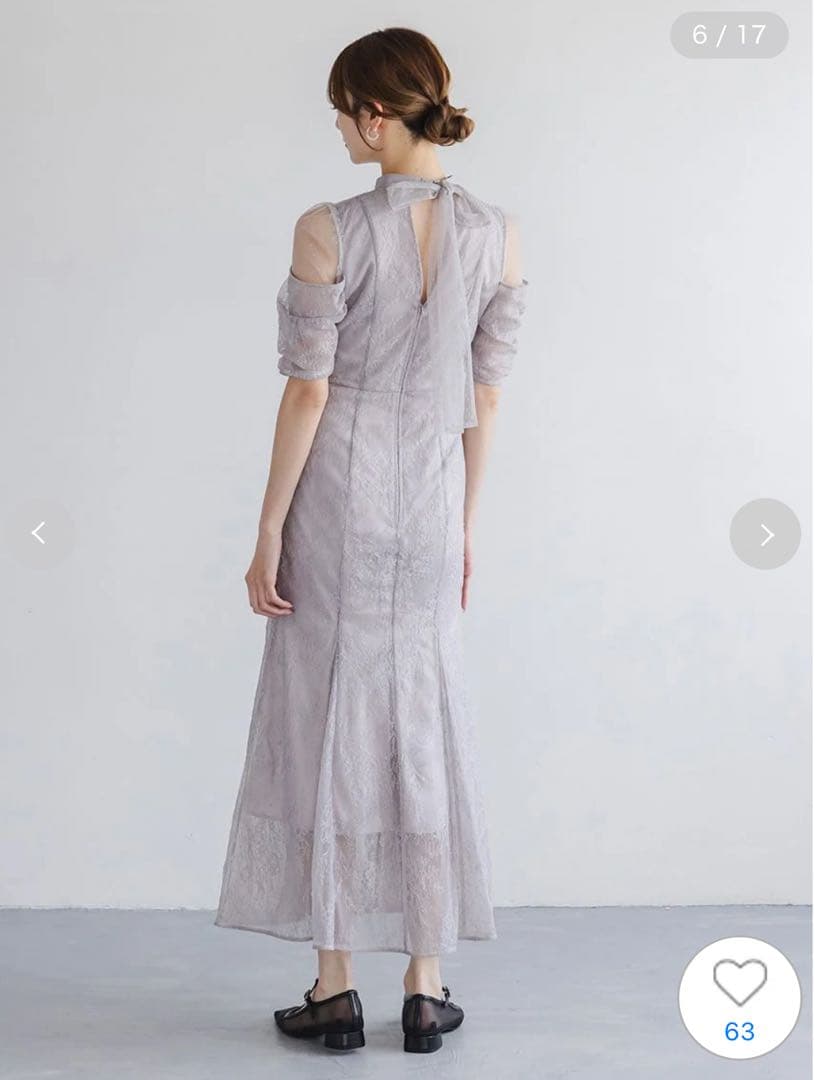 SNIDEL スナイデル　シアーショルダーレースドレス