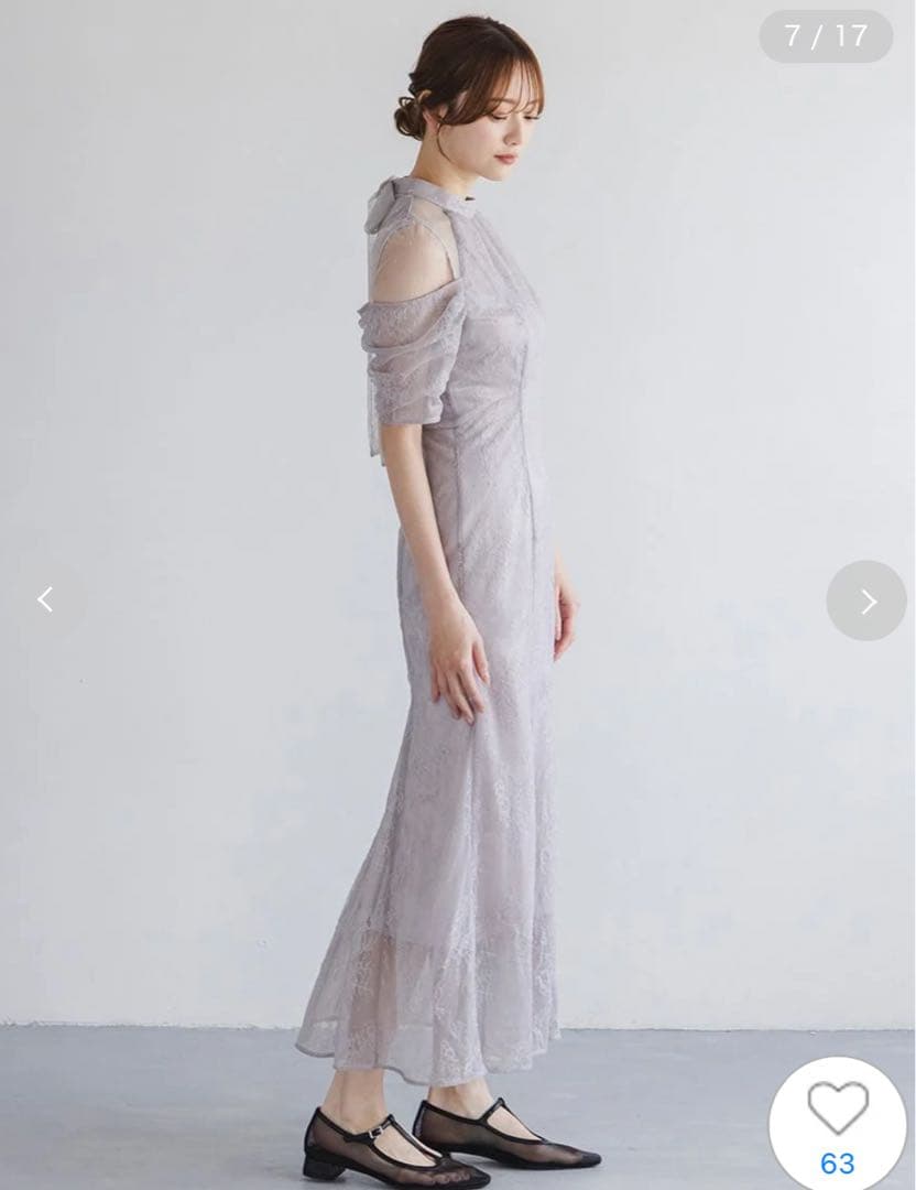 SNIDEL スナイデル　シアーショルダーレースドレス