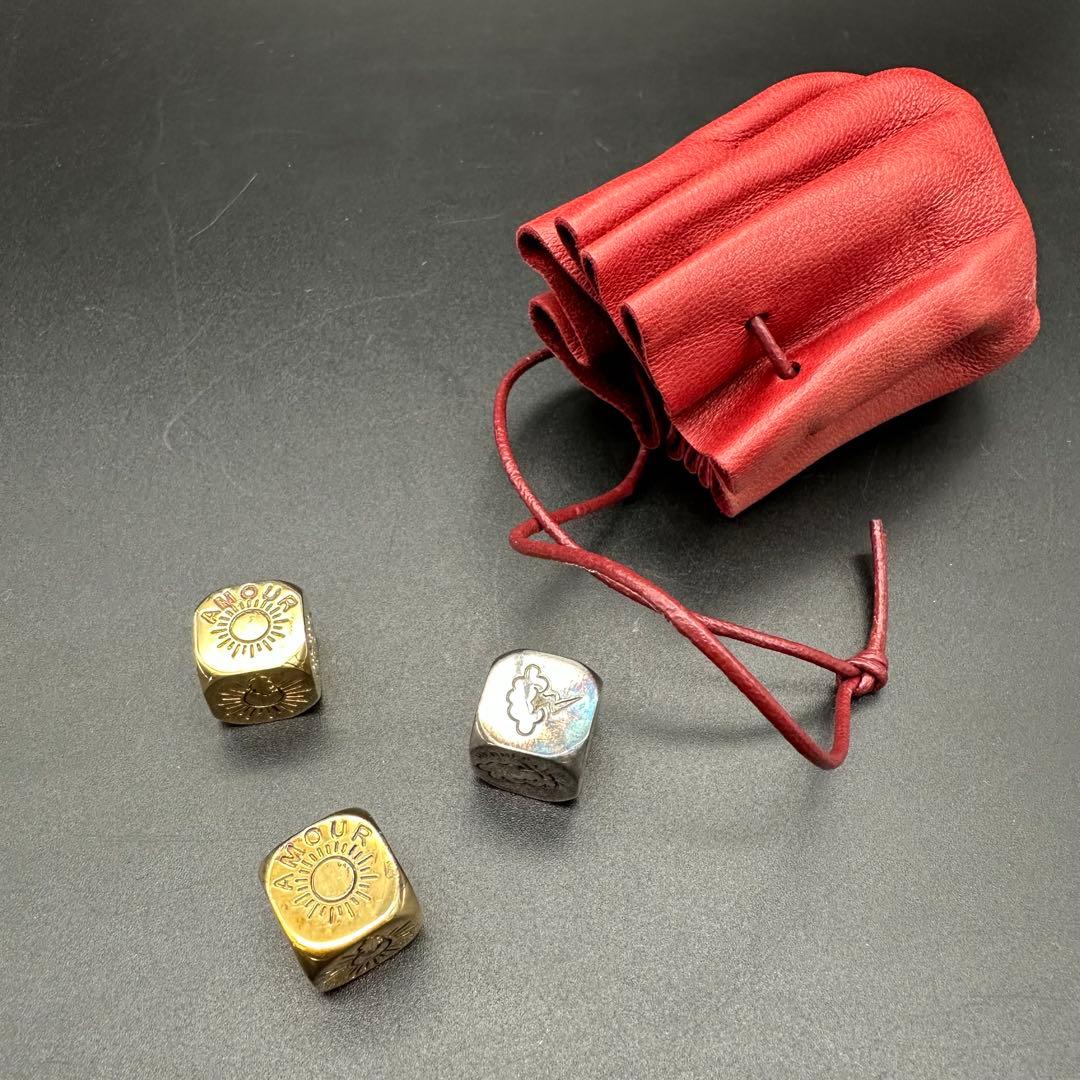 Hermes エルメス フォルチュナ サイコロ3個セット 革製袋入り