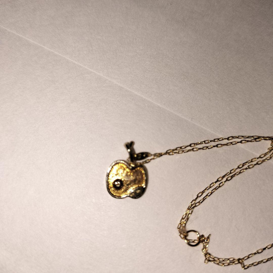 con affetto　りんご　ネックレス　k10　華奢　モチーフ