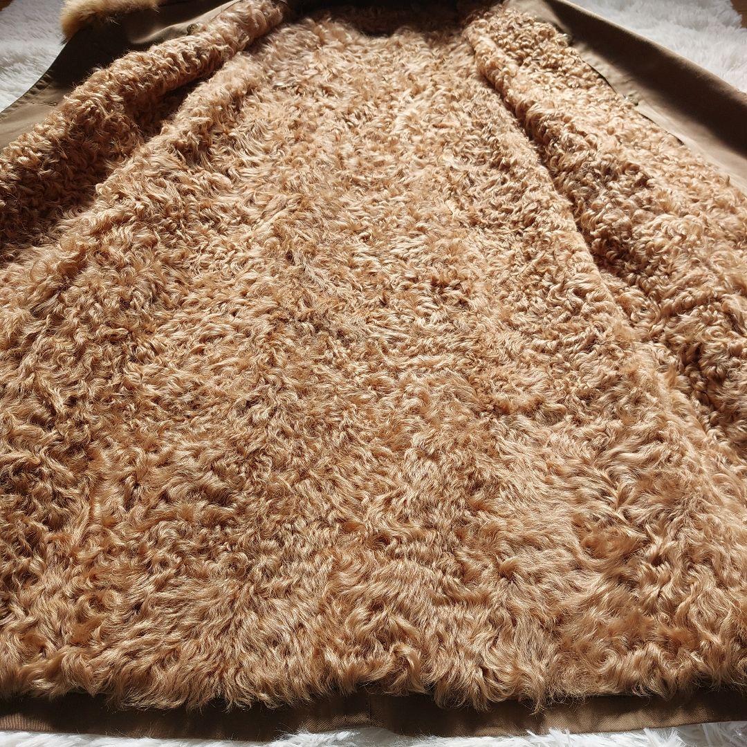 スイス製✨ROTINY 豪華ラムファーライナー ボリュームファー襟 ロングコート