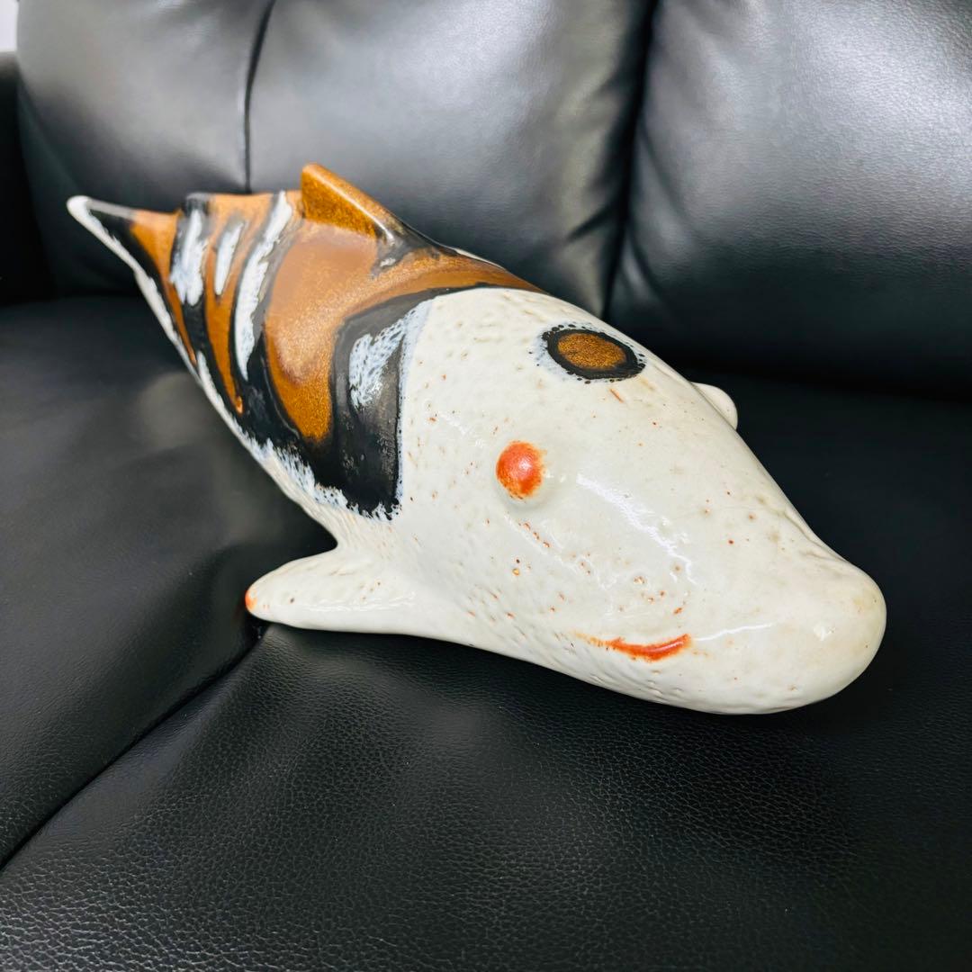 美濃焼　鯉　水野守山　置物　大小セット