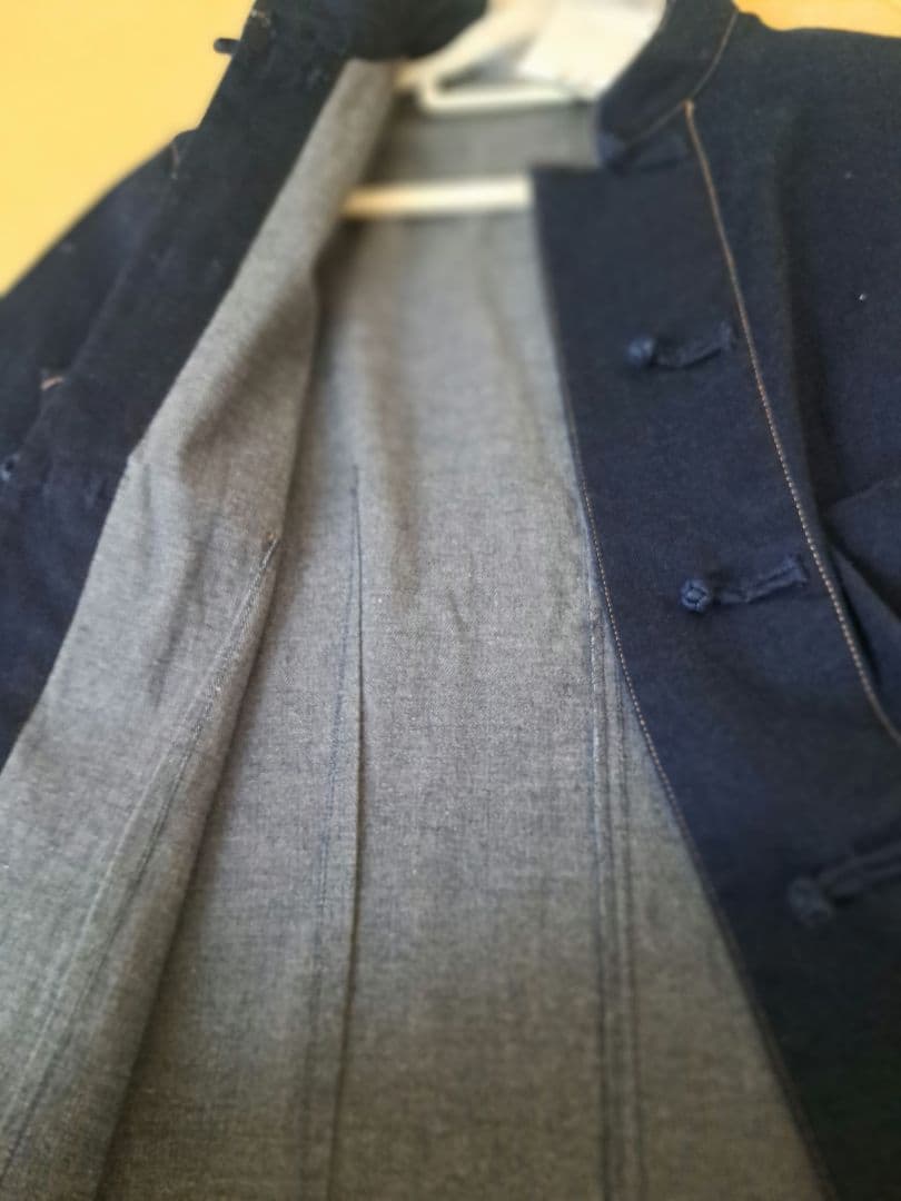 レキップ　ヨシエイナバ　マオカラー デニムジャケット チャイナボタン シャツ　L