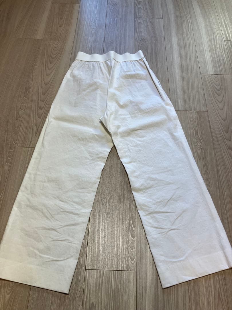 Deuxieme Classe stretch twill タックパンツ 白