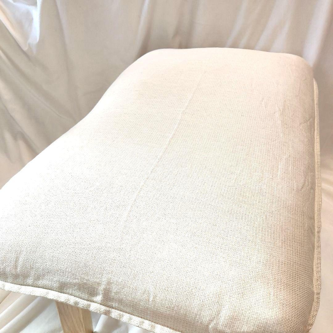 美品✨無印良品 ハイバックリクライニングソファ用オットマン アイボリー 麻混