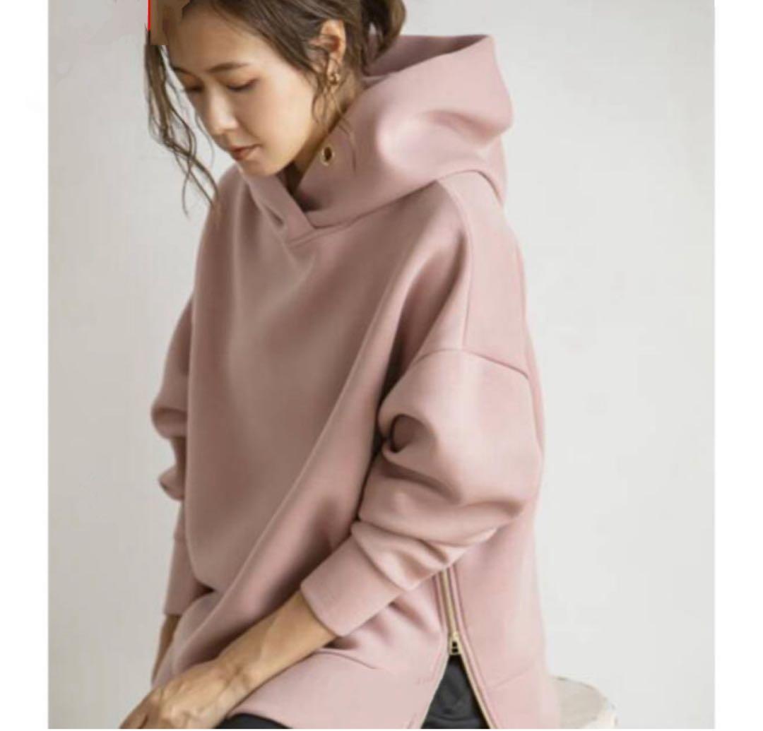 入手困難✨新品【ダムフランク】 ボンディングフーディ F くすみピンク パーカー
