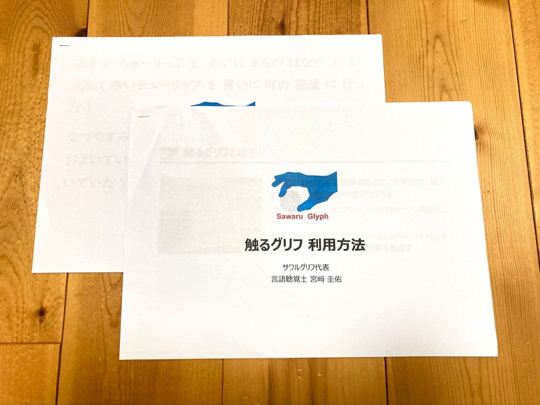 触るグリフ　日本語の仮名と短文と漢字と数字シート(標準タイプ) 全27枚