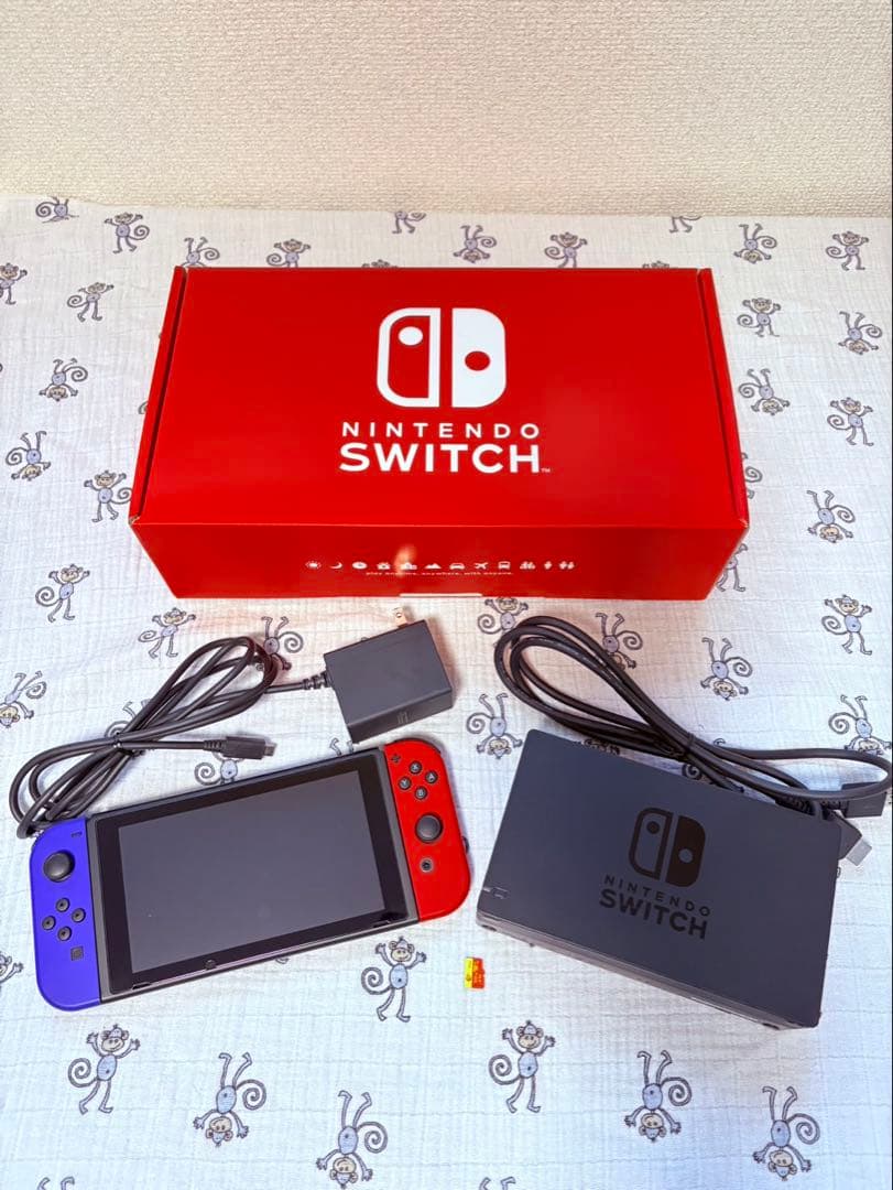 ニンテンドースイッチ 本体 ブルー/レッド microSDカード付