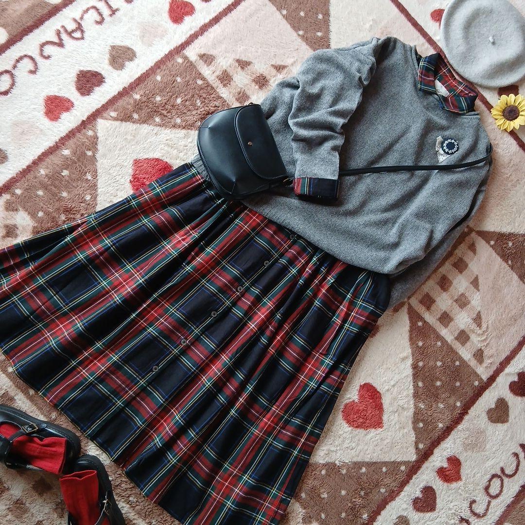 みーきさま専用♡ponさんSunnyclouds♡タータンチェックワンピース美品