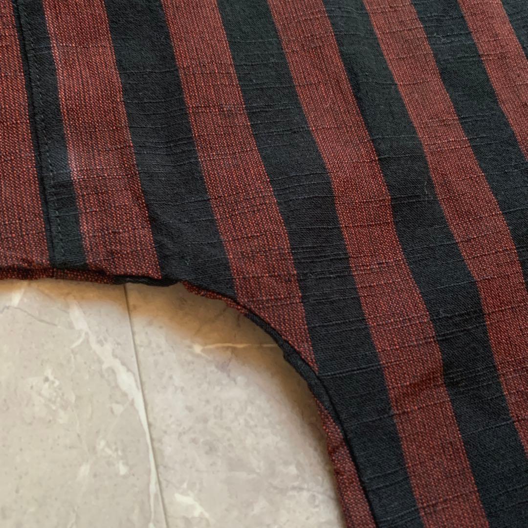 ヤンマ産業　YAMMA 会津木綿ブラウス　エンジ　背中タック　ゆったり