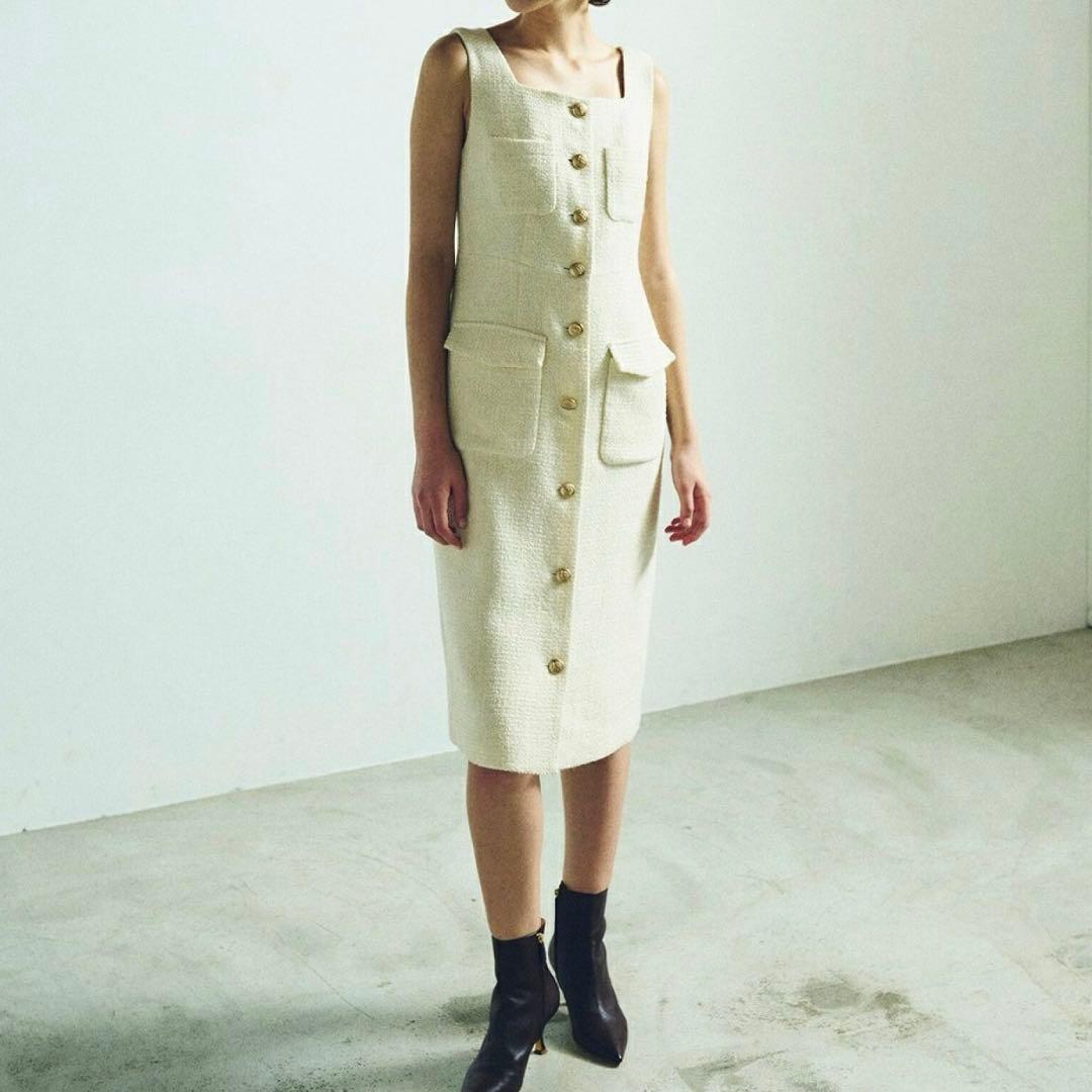 Grace Class ラメツイードワンピース キナリ 38