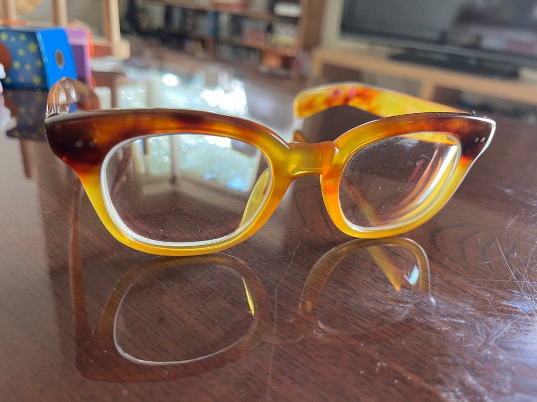 本鼈甲メガネ　虎斑竹専用メガネケース付き