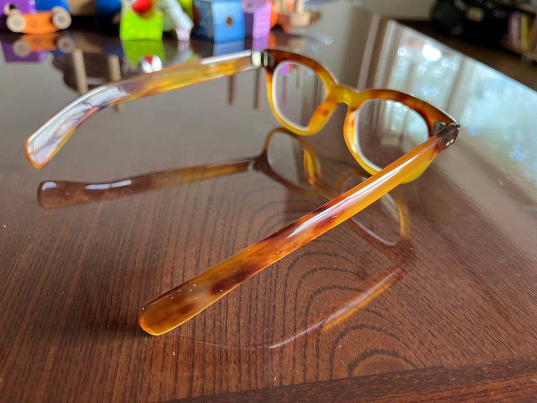 本鼈甲メガネ　虎斑竹専用メガネケース付き