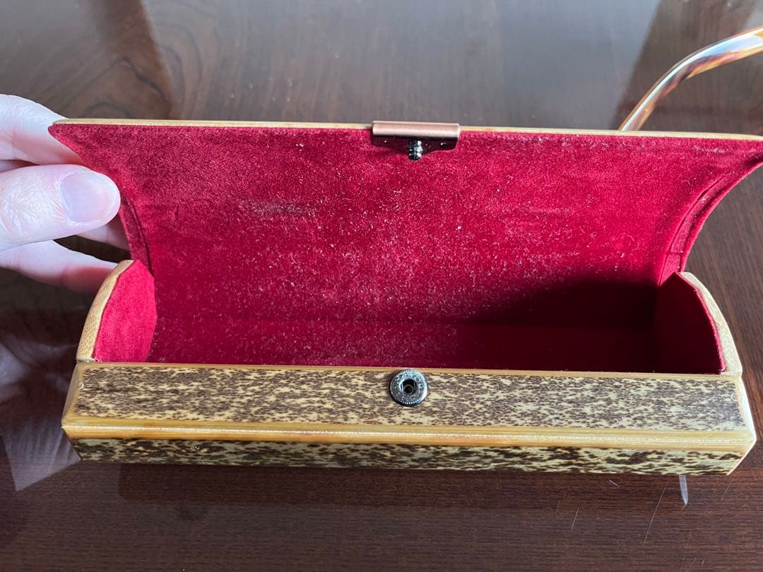 本鼈甲メガネ　虎斑竹専用メガネケース付き