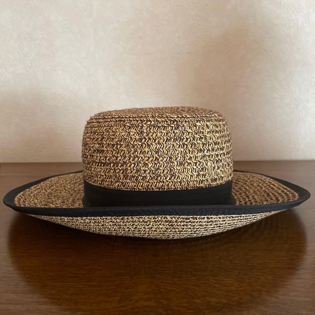 【極美品】英国 イギリス製 major ペーパーハット 帽子 リボン