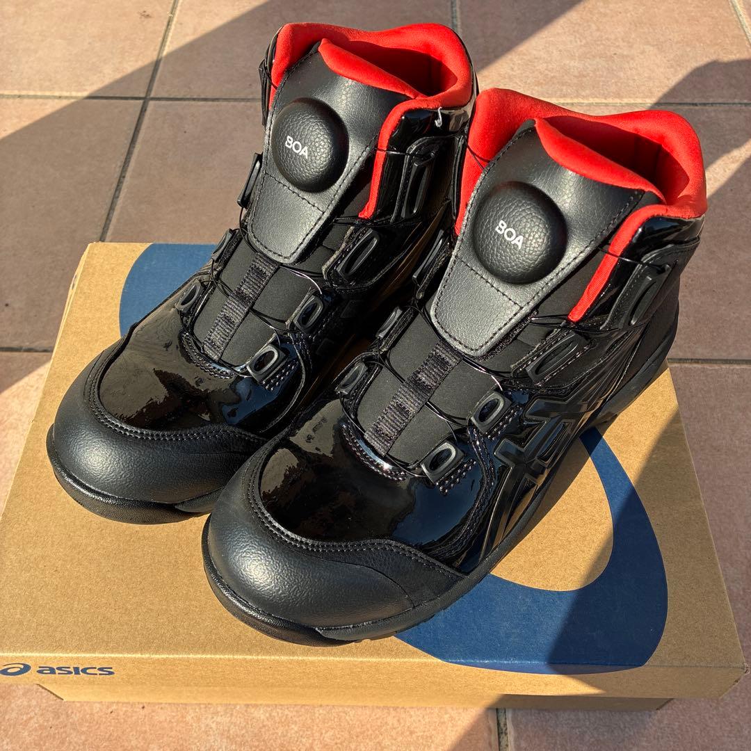ASICS BOAシステム安全靴 ブラック/レッド　24.5cm