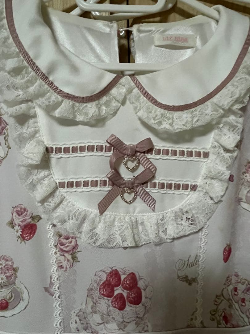 LIZLISA リズリサ Salon de Fraise柄ワンピース ピンク