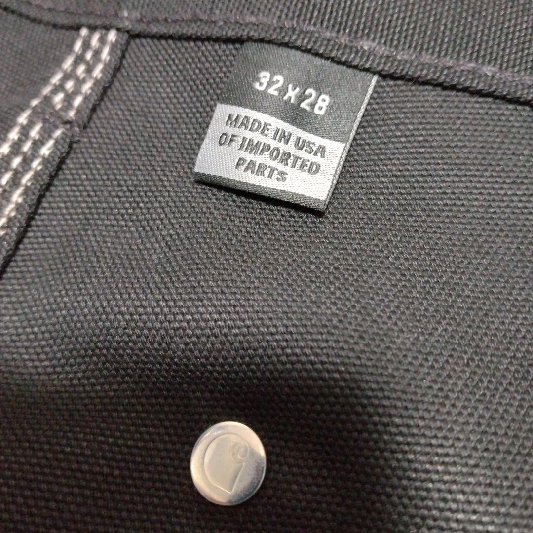 ★米国製本物レアサイズ！W32*L28CARHARTTダブルニーB01ブラック