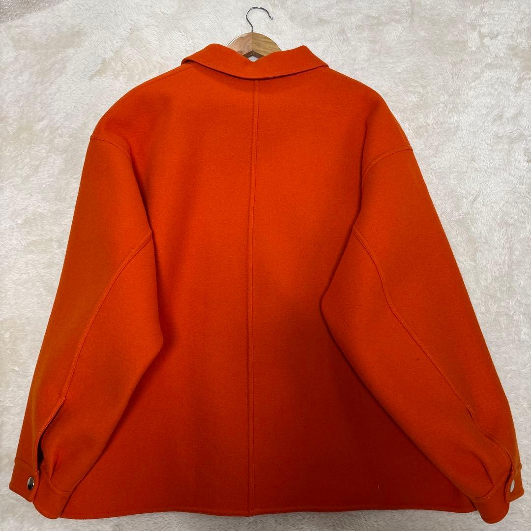 H/WOOLCASHMEREMELTONJACKETオレンジSサイズ(M相当)