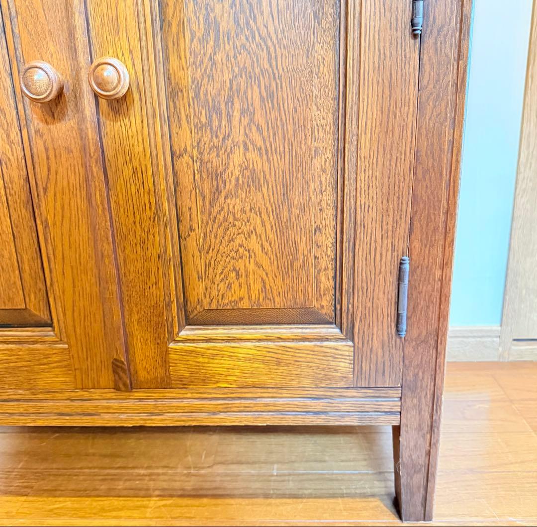 【希少】勇峰工芸 花柄キャビネット 旭川家具 キャビネット