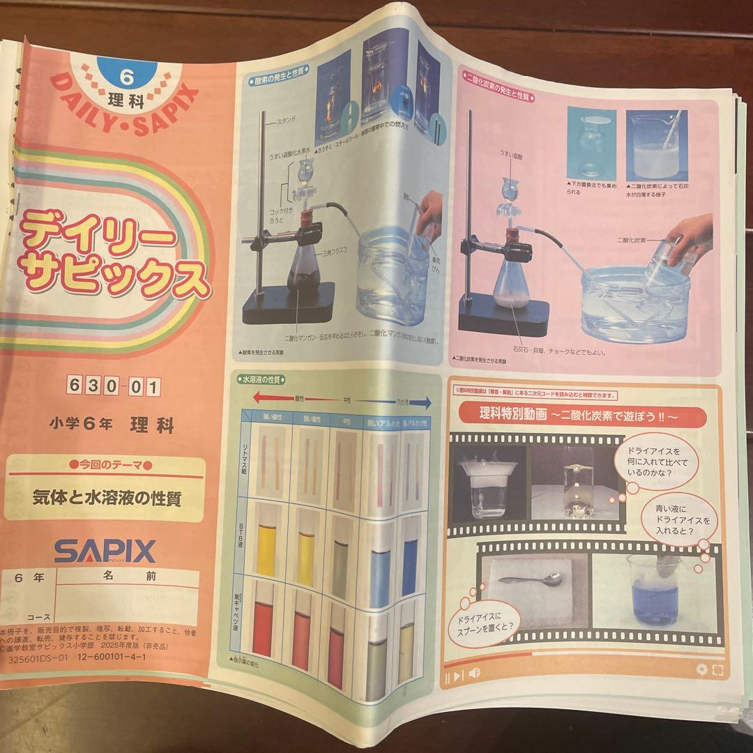 サピックス　6年生　最新 ☆理科☆社会☆1年分全テキスト　デイリーサピックス