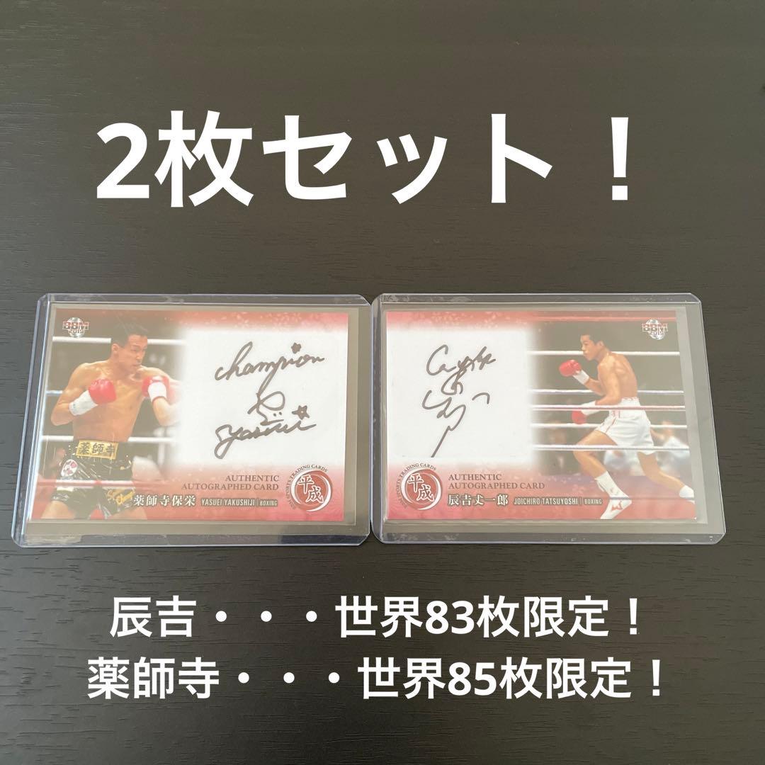 辰吉丈一郎 薬師寺保栄 直筆 サインカード 2枚セット 世界83枚 世界85枚