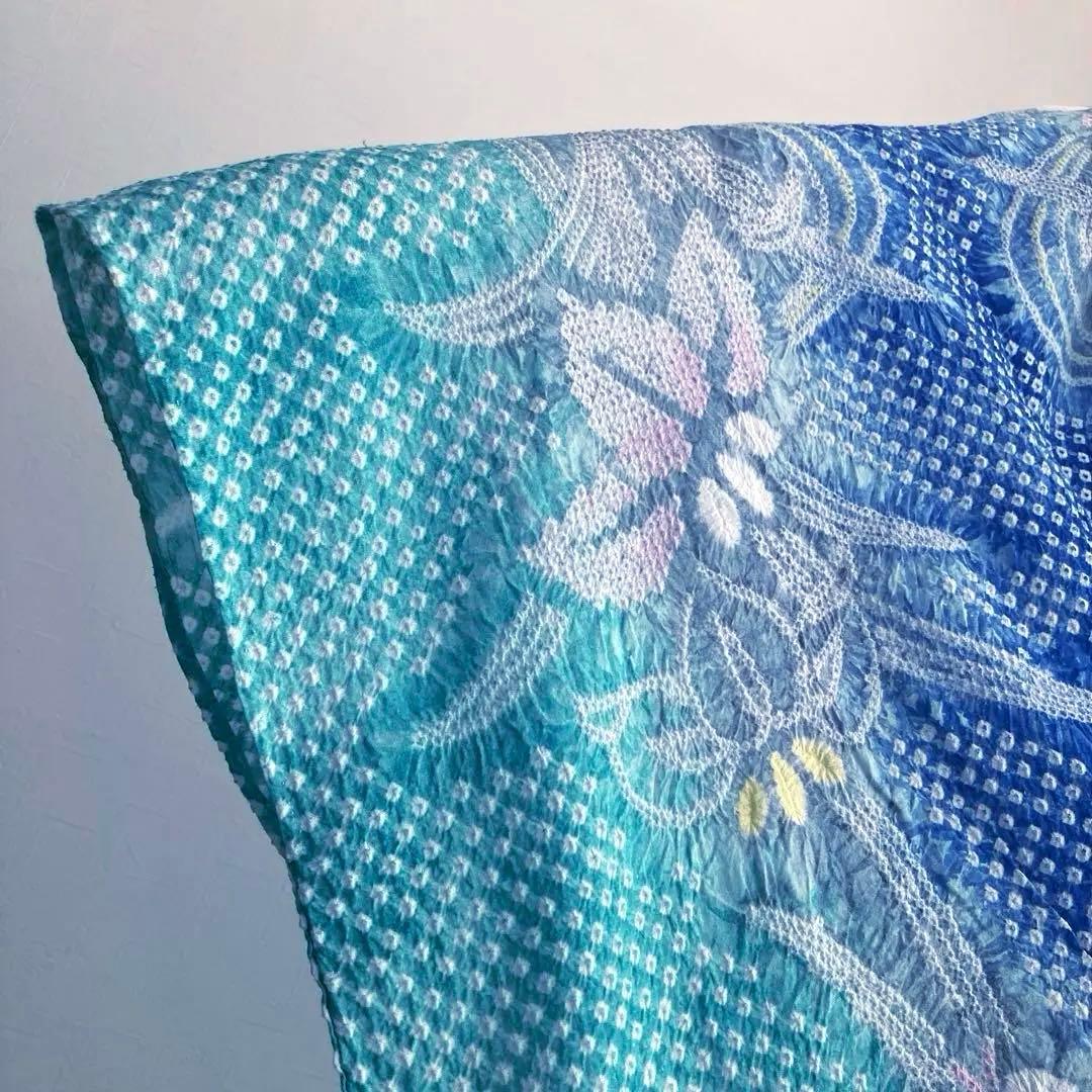 専用かな様　　有松絞り・有松鳴海絞り 身丈160 cm 菖蒲 広襟No.-220