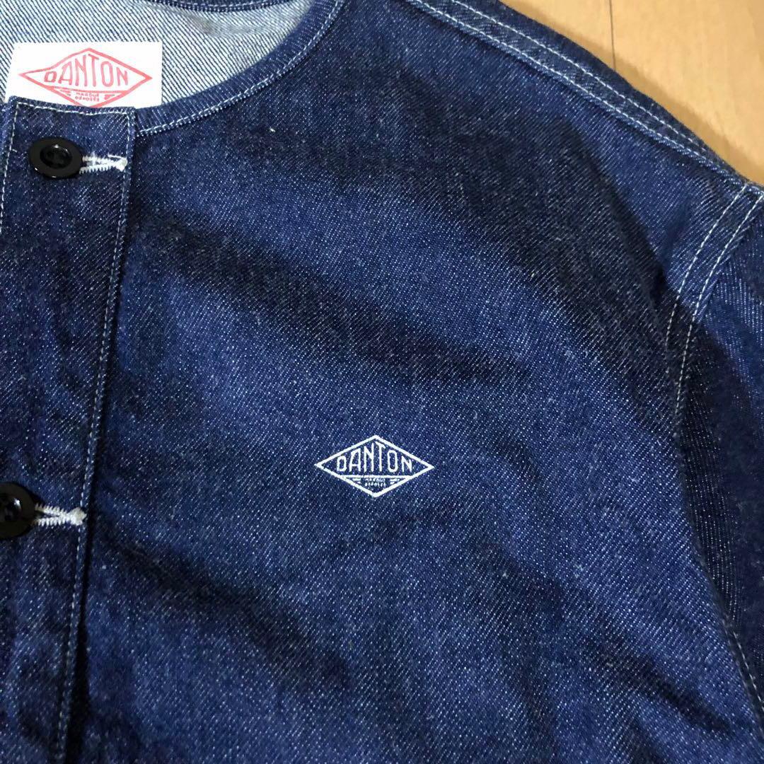 【DANTON】デニムノーカラージャケット