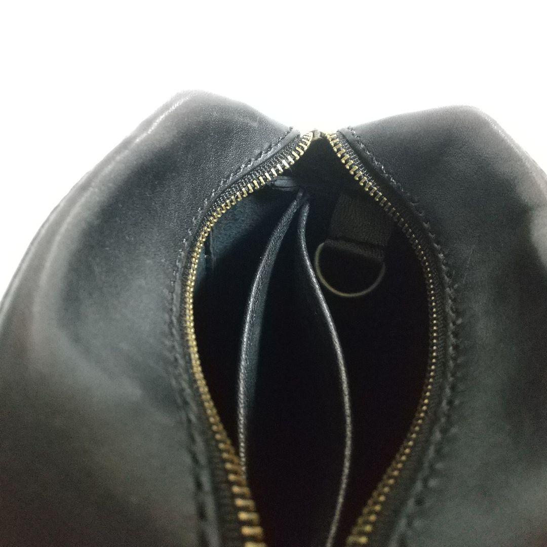 ハンドメイド レザー ショルダーバッグ（ブラック）