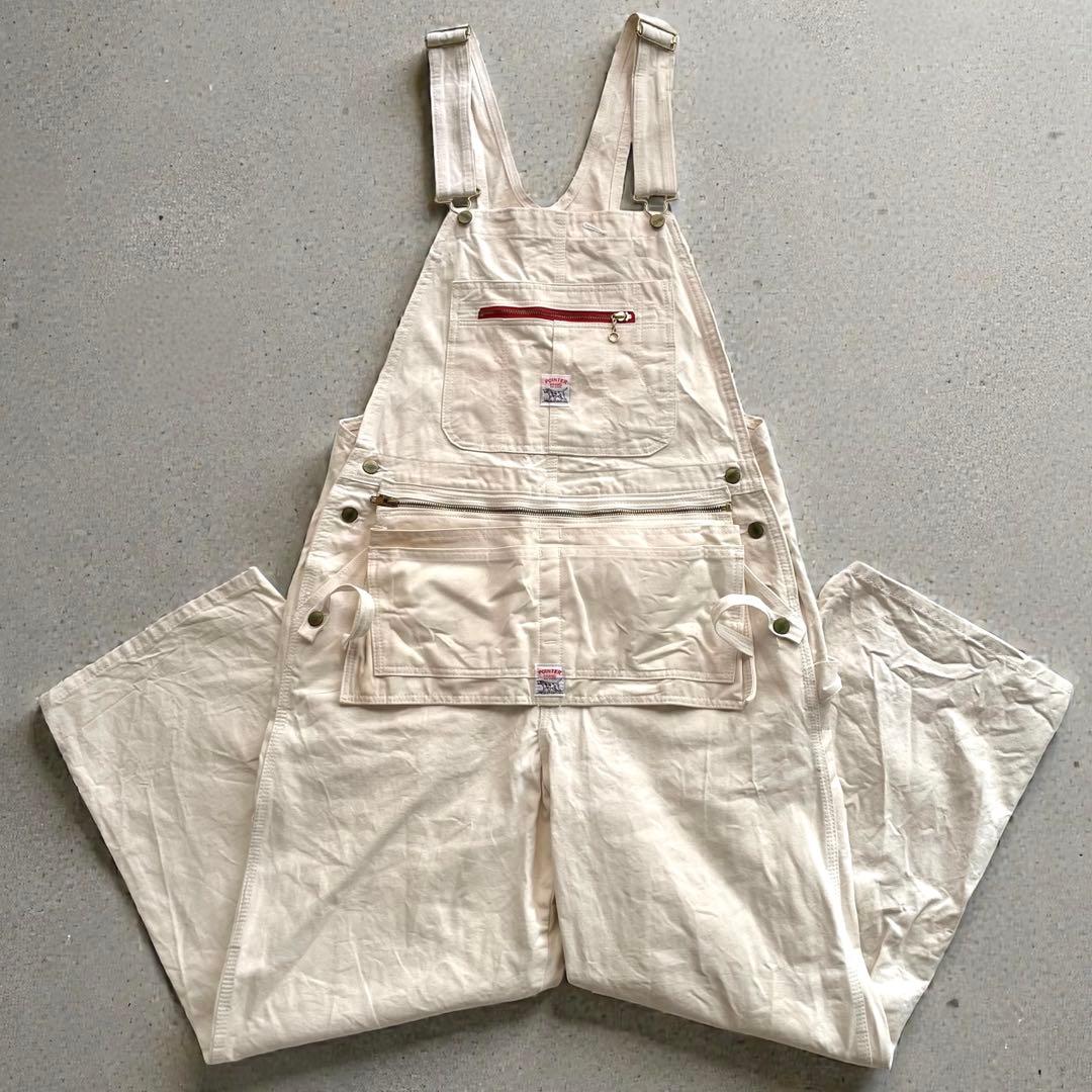 希少✨POINTER ポインターエプロン付きUSA製W36デニムオーバーオール