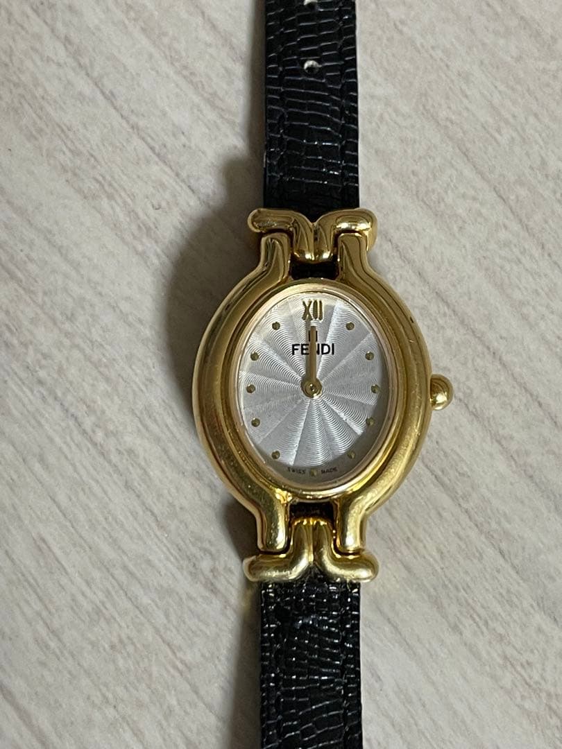 【FENDI】640L カメレオン　チェンジベルト無し 腕時計　黒ベルト　電池切