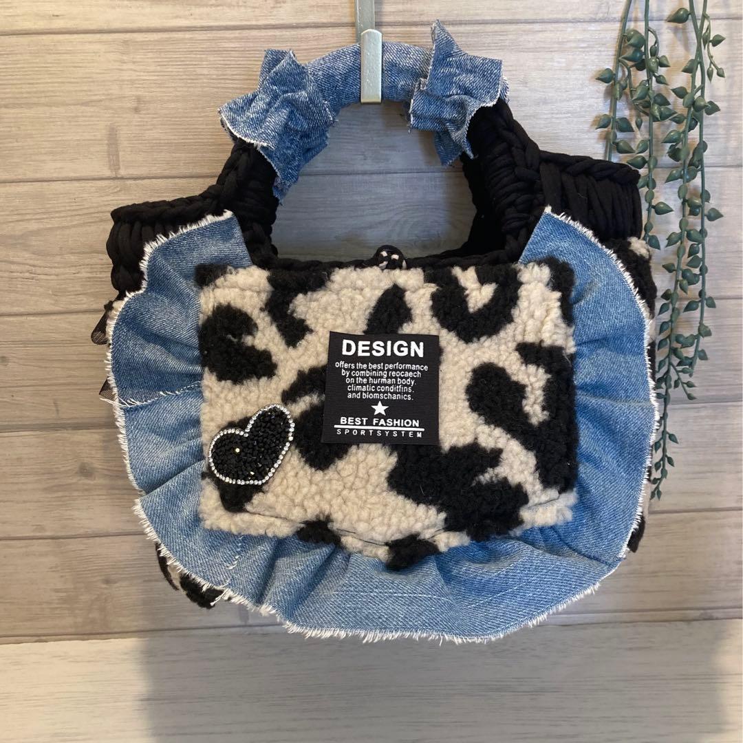 Ｎｏ576 ハンドメイドバッグ デニムリメイクバッグ リメイクデニムちょここ様