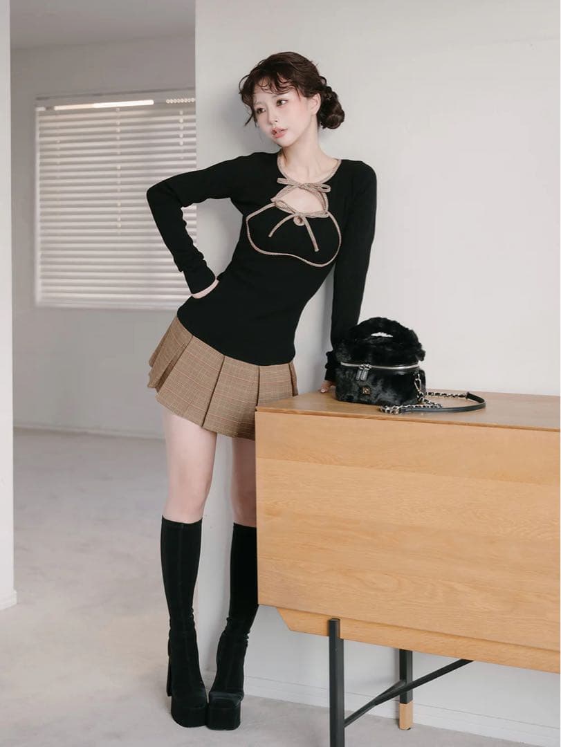 Darich ポイントチェックミニワンピース FREE BLK ブラック 黒