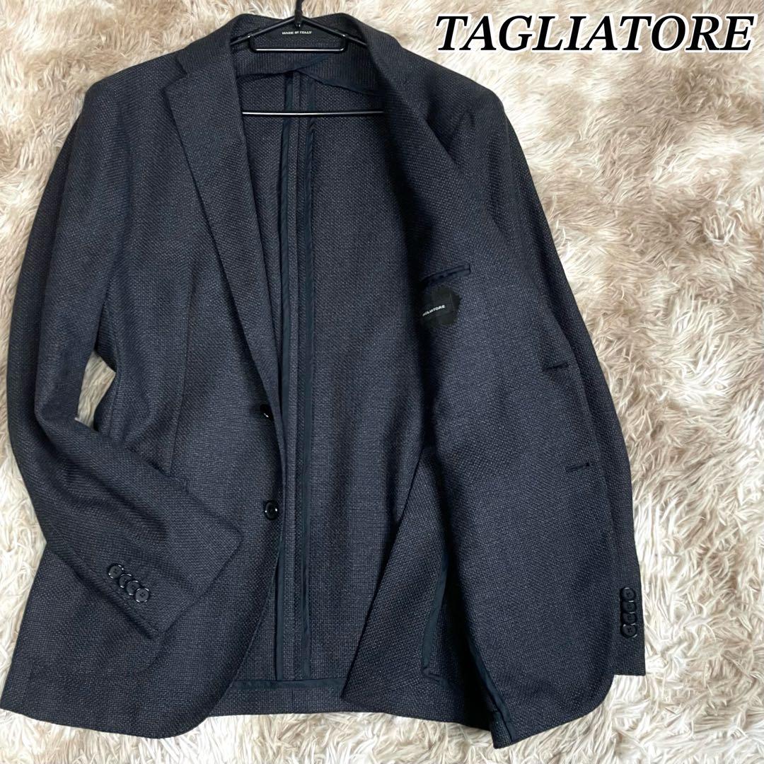 極美品 タリアトーレ ジャケット ブラック ホップサック メンズ XL LL