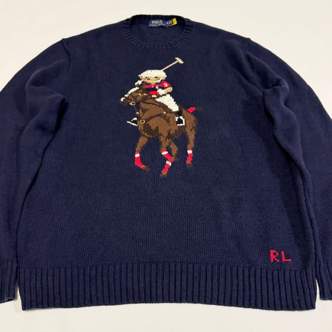 ポロラルフローレン 30周年記念 ポロベア ニット セーター ネイビー XL