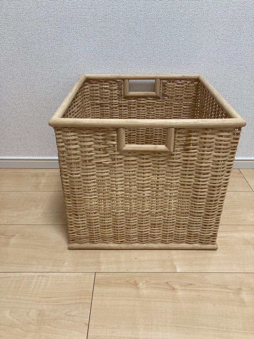【廃盤品】無印良品　重なるラタンバスケット　シリーズ　ブリ材角型バスケット特大
