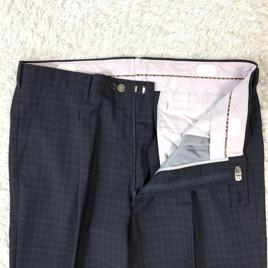 DAKS ダックス カジュアルパンツ ネイビーチェック W91 B3189
