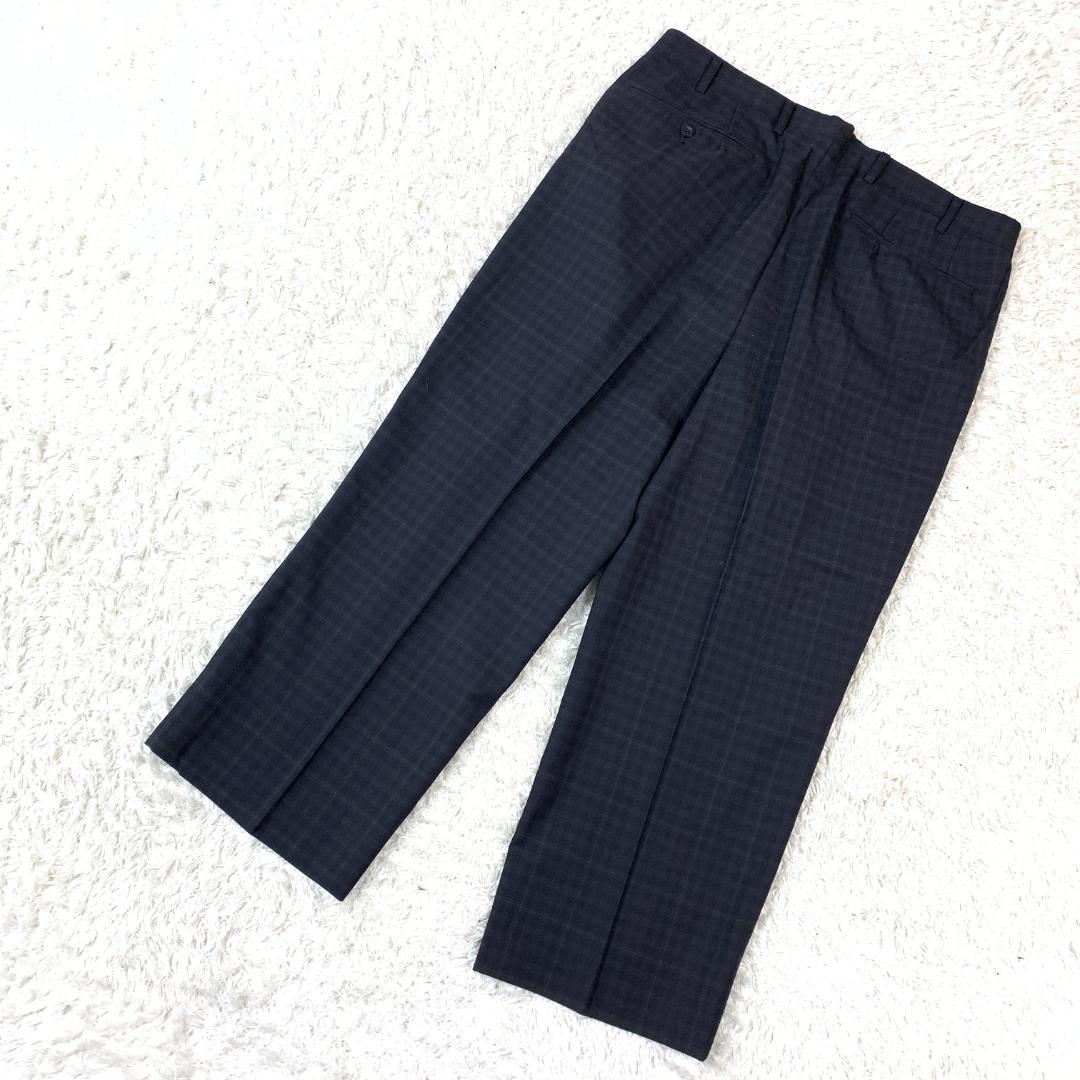 DAKS ダックス カジュアルパンツ ネイビーチェック W91 B3189