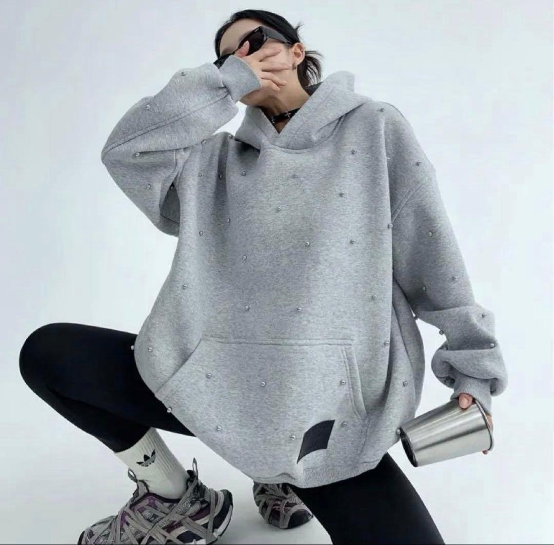 でめきん2/18 M Youlaile studioシルバーパールパーカー