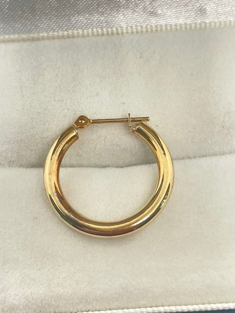 K18フープピアス 0.64g イヤリングK18刻印あり リユース品