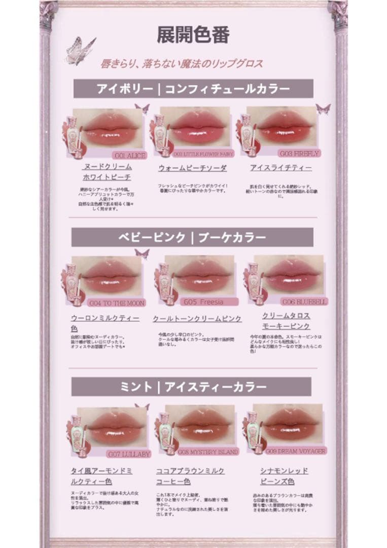 FlowerKnowsフラワーノーズフェアリーテイルズコレクションリップラッカー